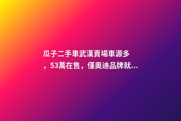 瓜子二手車武漢賣場車源多，5.3萬在售，僅奧迪品牌就有3000多輛